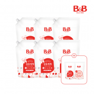 [800mlx2리필증정] 비앤비 섬유세제 베이비파우더 1500ml 리필형X6개입