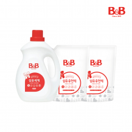 [클리어런스] 비앤비 섬유세제 3000ml 대용량+섬유유연제(베르가못)1500ml(리필)X2개