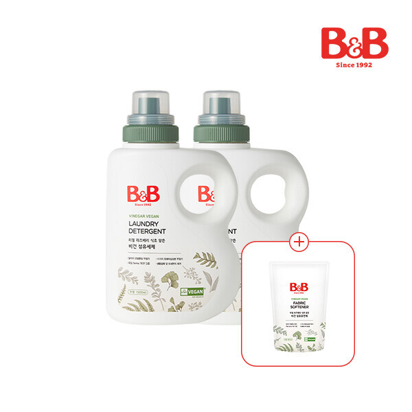 메디앙스 공식몰 아이맘,[800ml세제증정] 비앤비 비건 섬유세제 1500ml(용기)X2개입