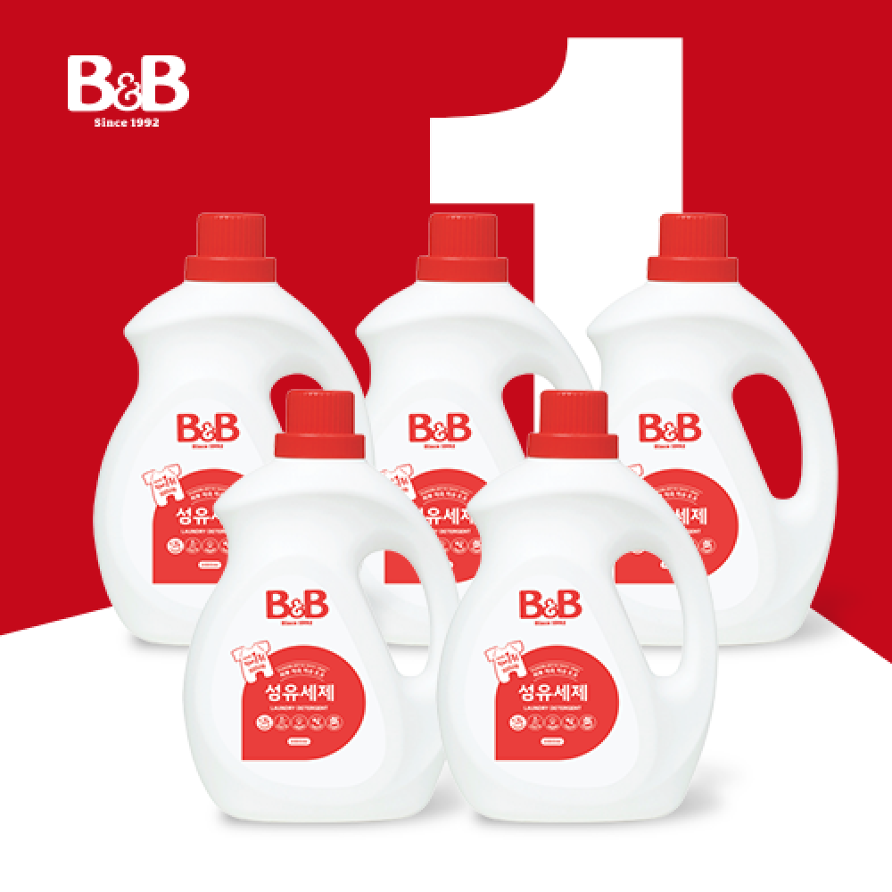 메디앙스 공식몰 아이맘,[특가쿠폰] 비앤비 섬유세제 3000ml 용기 X 5개입 총 15,000L 대용량
