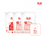 비앤비 섬유세제(베이비파우더)1500ml리필+섬유유연제(자스민)1500ml리필x2개+800ml증정