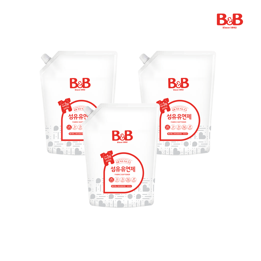 메디앙스 공식몰 아이맘,[클리어런스] 비앤비 섬유 유연제 (베르가못) 1500ml (캡리필)x3개