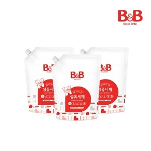 비앤비 유아 세탁 섬유세제 베이비파우더 1500ml 리필형X3개입