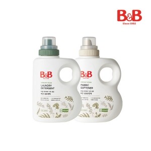 비앤비 비건섬유세제1500ml(용기)+비건섬유유연제1500ml(용기)